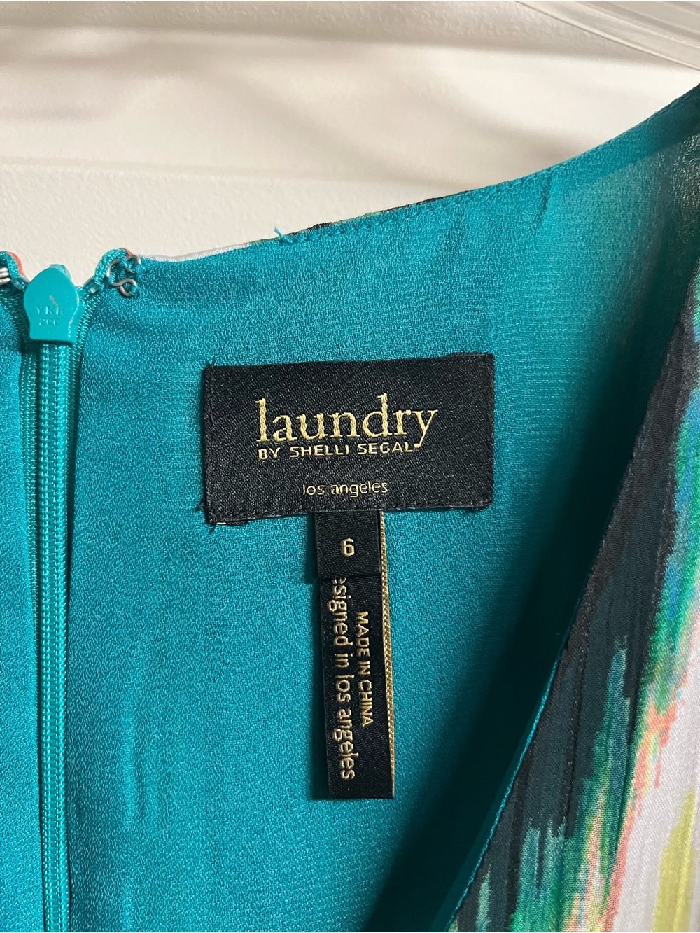 Laundry By Shelli Segal Teal and Multicolor Dress